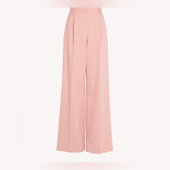 NWT Seeby Chloe Women's Muted Clay Cotton Wide Leg Pleated Trouser Pant SZ 34 - Picture 6 of 9